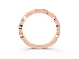 Rose gold Round Aquamarine Twist Eternity Band with Pavé Setting_9
