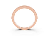 Rose gold Round Aquamarine Twist Milgrain Band with Bezel Setting_15