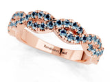 Rose gold Round Aquamarine Twisted Eternity Band with Pavé and Shared Prong Setting_19