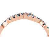 Rose gold Round Aquamarine Twisted Eternity Band with Pavé and Shared Prong Setting_22