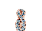 Rose gold Round Aquamarine Twisted Eternity Band with Pavé and Shared Prong Setting_23