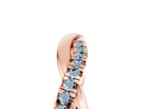 Rose gold Round Aquamarine Twisted Infinity Band with Prong Setting_11