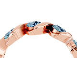 Rose gold Round Aquamarine Wave Band with Channel Setting and Shared Prongs_10