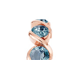 Rose gold Round Aquamarine Wave Band with Channel Setting and Shared Prongs_11
