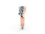 Rose gold Round Aquamarine Wave Band with Channel and Shared Prong Setting_20