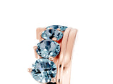 Rose gold Round Aquamarine Wave Band with Channel and Shared Prong Setting_23