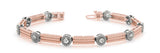 Rose gold Round Bezel Rope Chain Diamond Bracelet