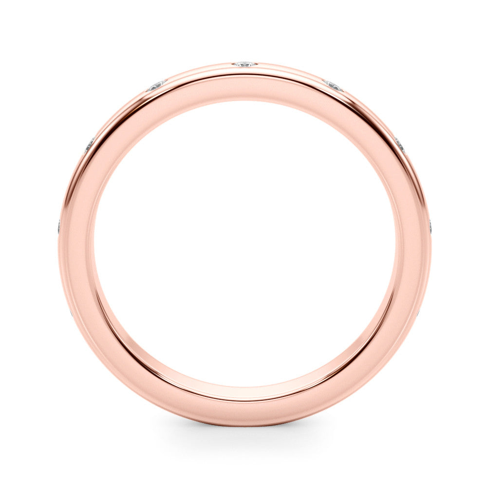 Rose gold Round Bezel-Set Diamond Eternity Band 1