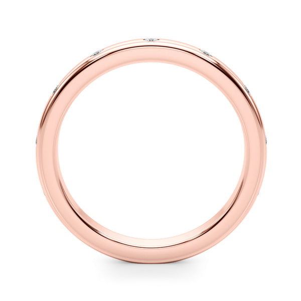 Rose gold Round Bezel-Set Diamond Eternity Band