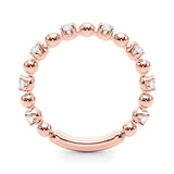 Rose gold Round Bezel Set Diamond Eternity Band with Prong Setting 1