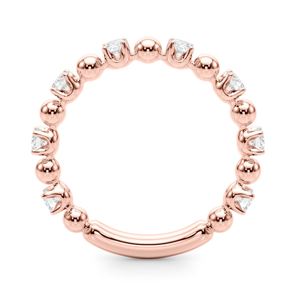 Rose gold Round Bezel Set Diamond Eternity Band with Prong Setting