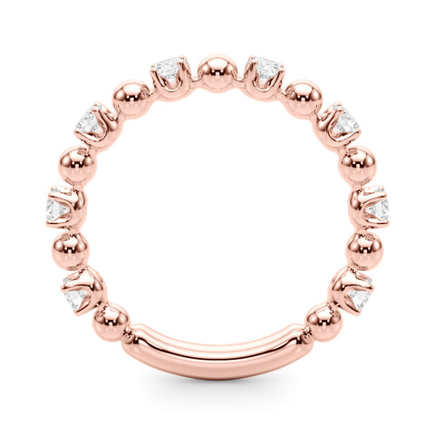 Rose gold Round Bezel Set Diamond Eternity Band with Prong Setting 1