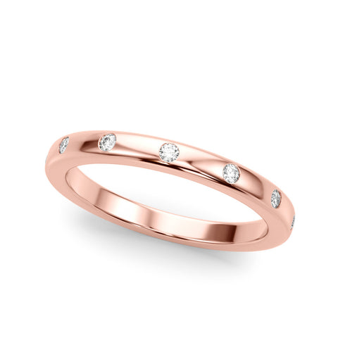 Rose gold Round Bezel-Set Diamond Eternity Band