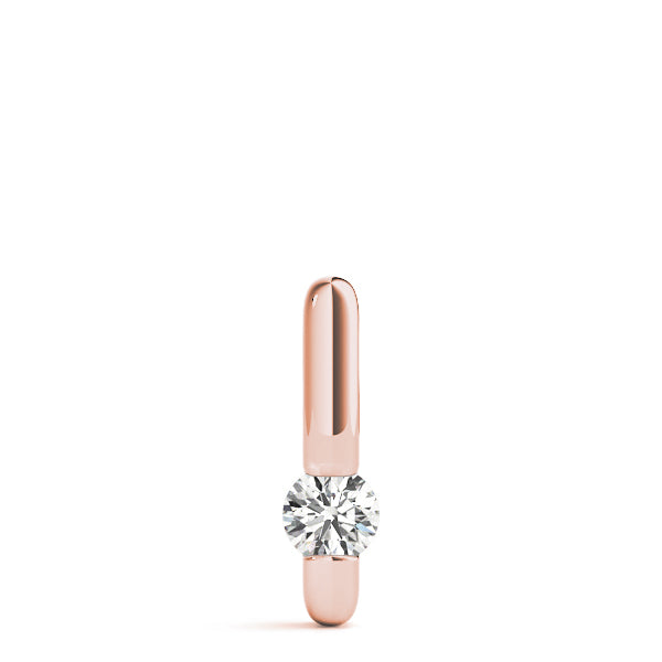 Rose gold Round Bezel-Set Diamond Pendant 1