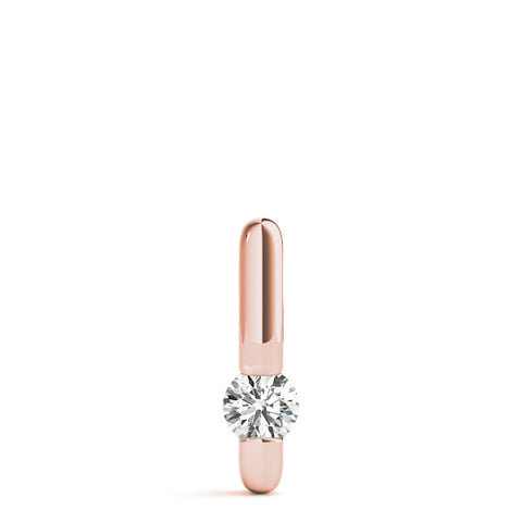 Rose gold Round Bezel-Set Diamond Pendant 1