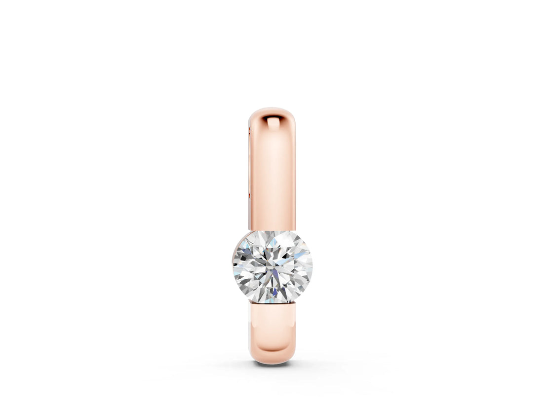 Rose gold Round Bezel-Set Diamond Pendant_16