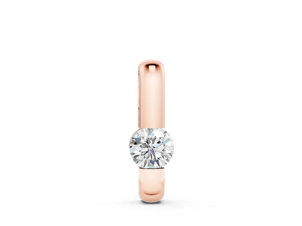 Rose gold Round Bezel-Set Diamond Pendant