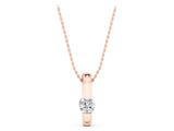 Rose gold Round Bezel-Set Diamond Pendant_17