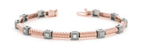 Rose gold Round Bezel Set Diamond Rope Bracelet