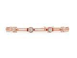 Rose gold Round Bezel Set Diamond Rope Chain Bracelet_2