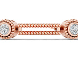 Rose gold Round Bezel Set Diamond Rope Chain Bracelet_3