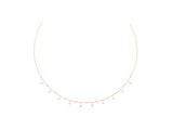 Rose gold Round Bezel Set Diamond Station Necklace with Cable Chain_3