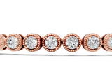 Rose gold Round Bezel-Set Diamond Tennis Bracelet with Adjustable Box Chain_9
