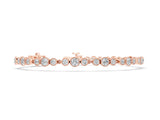 Rose gold Round Bezel-Set Diamond Tennis Bracelet with Milgrain Detailing