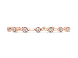 Rose gold Round Bezel-Set Diamond Tennis Bracelet with Open Link Band_10