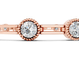 Rose gold Round Bezel-Set Diamond Tennis Bracelet with Open Link Band_11