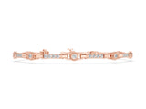 Rose gold Round Bezel-Set Diamond Tennis Bracelet with Pave Band_2