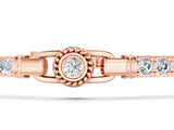 Rose gold Round Bezel-Set Diamond Tennis Bracelet with Pave Band_3