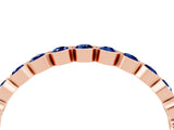 Rose gold Round Blue Sapphire Bezel Set Eternity Band_10