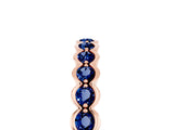 Rose gold Round Blue Sapphire Bezel Set Eternity Band_11