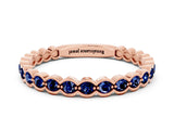 Rose gold Round Blue Sapphire Bezel Set Eternity Band_6