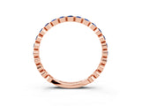 Rose gold Round Blue Sapphire Bezel Set Eternity Band_9