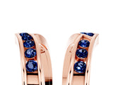 Rose gold Round Blue Sapphire Channel-Set Chevron Band_11
