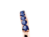 Rose gold Round Blue Sapphire Curved Wedding Band with Channel Setting_11