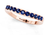 Rose gold Round Blue Sapphire Curved Wedding Band with Channel Setting_7