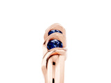 Rose gold Round Blue Sapphire Eternity Band with Twist Prong Setting_11