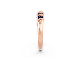 Rose gold Round Blue Sapphire Eternity Band with Twist Prong Setting_8