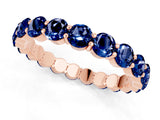 Rose gold Round Blue Sapphire Eternity Band with U-Prong Setting_31