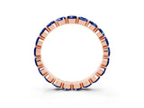 Rose gold Round Blue Sapphire Eternity Band with U-Prong Setting_33