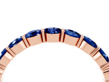 Rose gold Round Blue Sapphire Eternity Band with U-Prong Setting_34