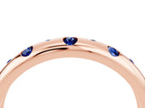 Rose gold Round Blue Sapphire Flush-Set Comfort Fit Band_10
