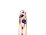 Rose gold Round Blue Sapphire Flush-Set Comfort Fit Band_11