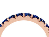 Rose gold Round Blue Sapphire Half Eternity Band with Classic Prong Setting_10
