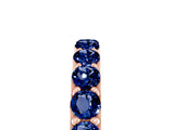 Rose gold Round Blue Sapphire Half Eternity Band with Classic Prong Setting_11