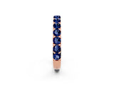 Rose gold Round Blue Sapphire Half Eternity Band with Classic Prong Setting_8