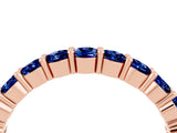 Rose gold Round Blue Sapphire Half-Eternity Prong-Set Band_10